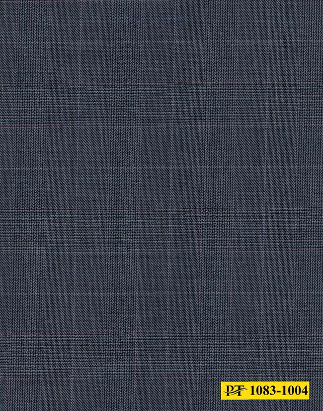 1083-1004/P4-18267 Grey Blue With Pink Check Vest Fabric