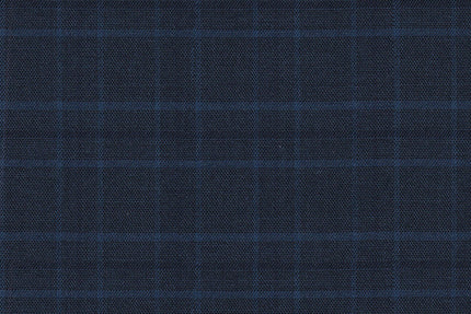 2199003/G1-22963 Blue with Navy Blue Check Jacket Fabric