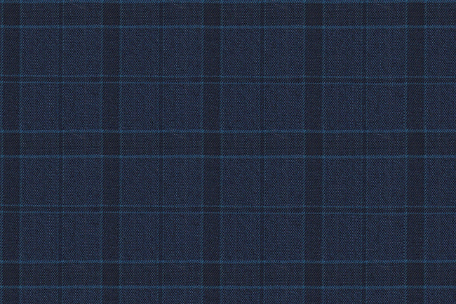 2199009/G1-22950 Navy with Teal Blue Check Pants Fabric