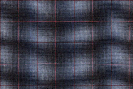 2199016/G1-22928 Denim Blue with Red & Pink Check Jacket Fabric