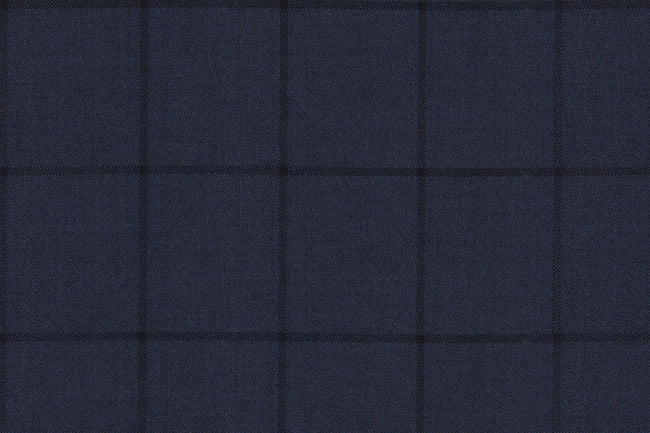 2199019/G1-22966 Navy Blue Windowpane Pants Fabric