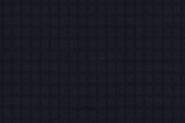 2199097/G1-22957 Midnight Blue with Small Black Check Vest Fabric