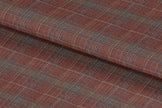 255136/G5-23112 Burnt Orange & Navy Check Linen Suit Fabric