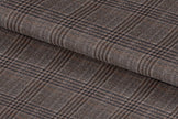 255165/G5-23101 Bronze & Charcoal Black Check Linen Suit Fabric