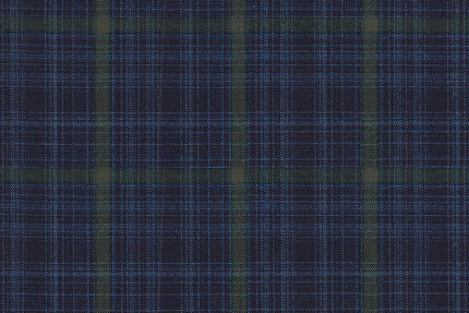 4847/G3-21765 Navy With Light Blue & Moss Green Windowpane Jacket Fabric