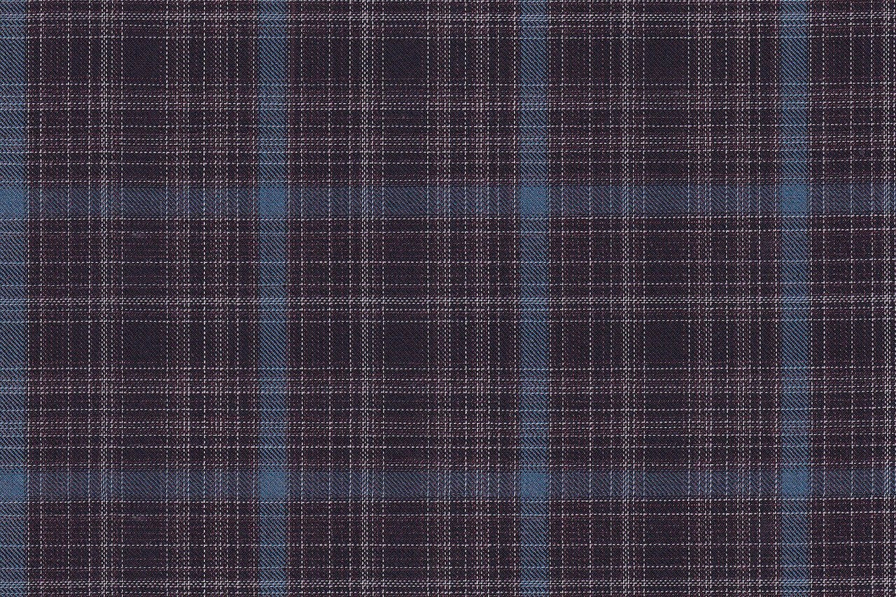 4850/G3-21728 Dark Burgundy With Light Blue Windowpane Pants Fabric