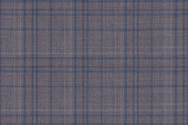 4851/G3-21729 Light Grey With Gold & Blue Check Vest Fabric