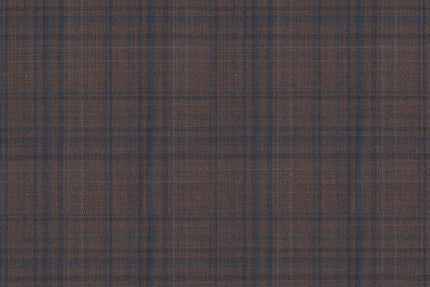 4853/G3-21731 Light Brown With Navy & Blue Check Jacket Fabric