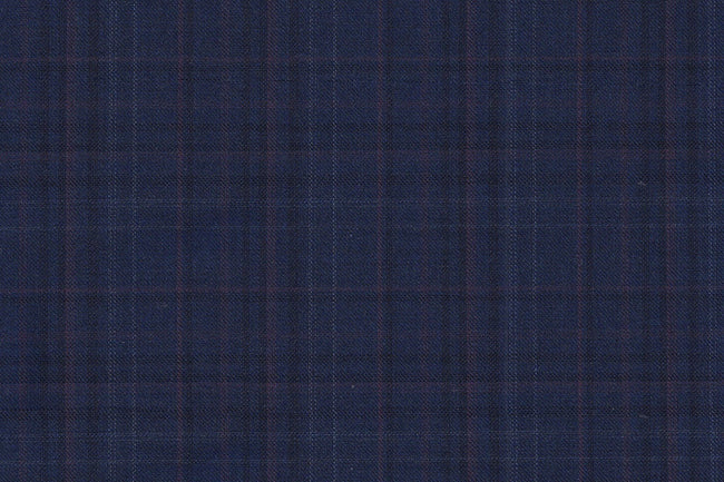 4855/G3-21733 Royal Blue With Purple & Navy Check Vest Fabric