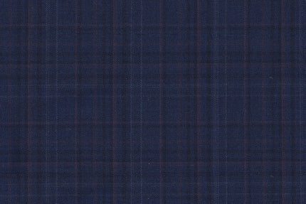 4855/G3-21733 Royal Blue With Purple & Navy Check Jacket Fabric