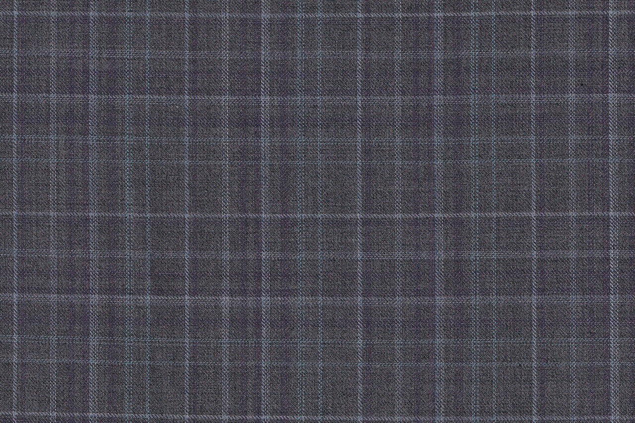 4856/G3-21734 Light Grey With Silver & Purple Check Vest Fabric