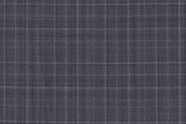 4856/G3-21734 Light Grey With Silver & Purple Check Pants Fabric