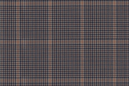 4857/G3-21735 Tan & Blue Houndstooth Check Jacket Fabric