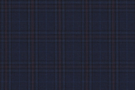 4866/G3-21744 Navy & Maroon Check Jacket Fabric