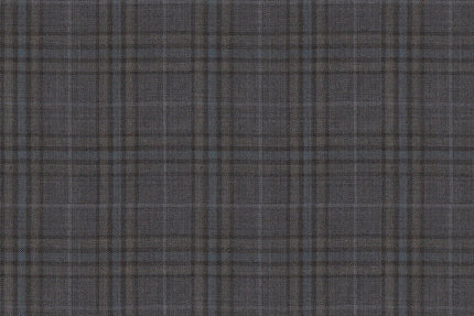 4867/G3-21745 Taupe & Blue Check Jacket Fabric