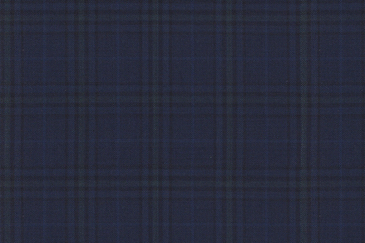 4868/G3-21746 Navy & Green Check Vest Fabric