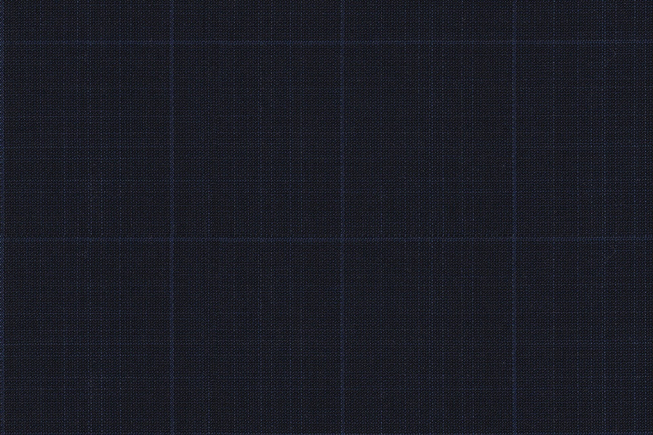 4871/G3-21749 Navy With Light Blue Windowpane Pants Fabric