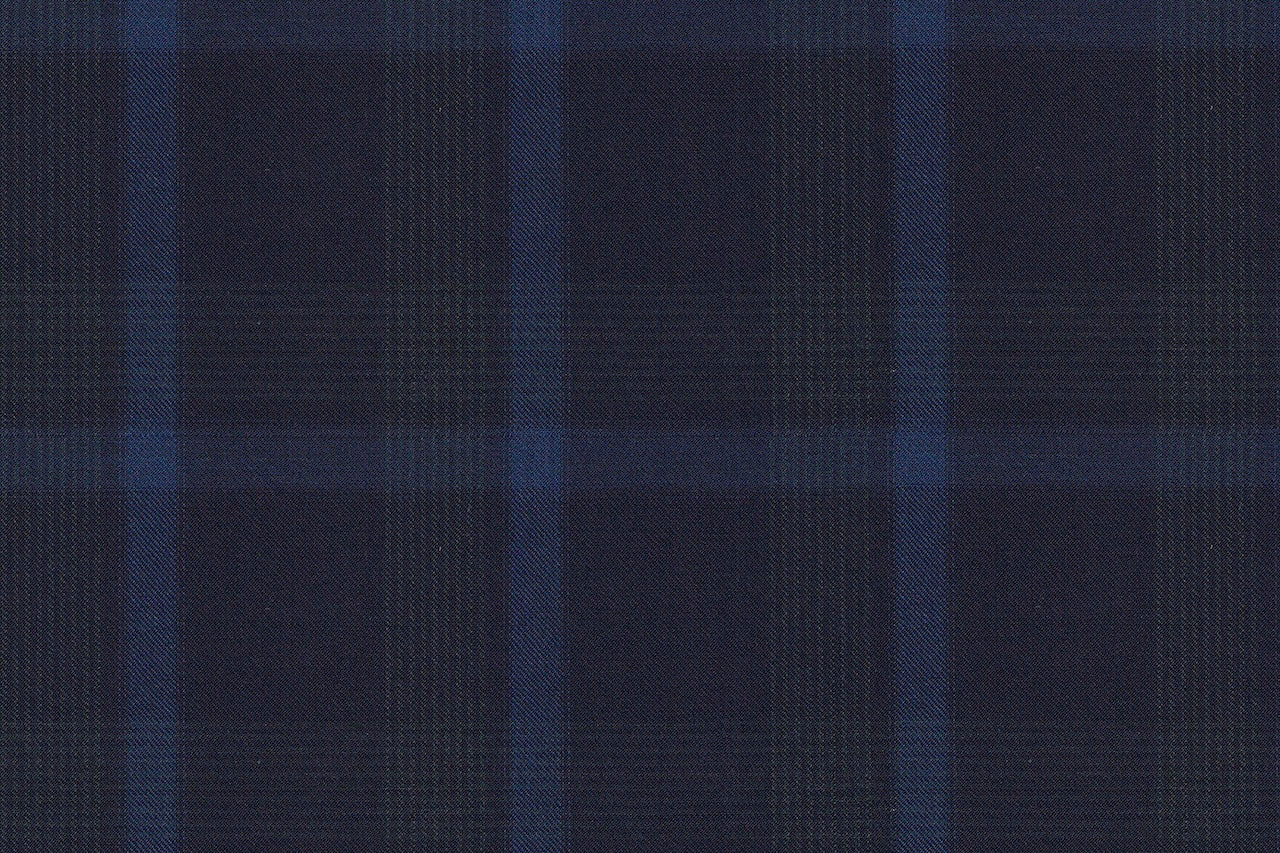 4882/G3-21760 Navy With Blue & Green Check Vest Fabric