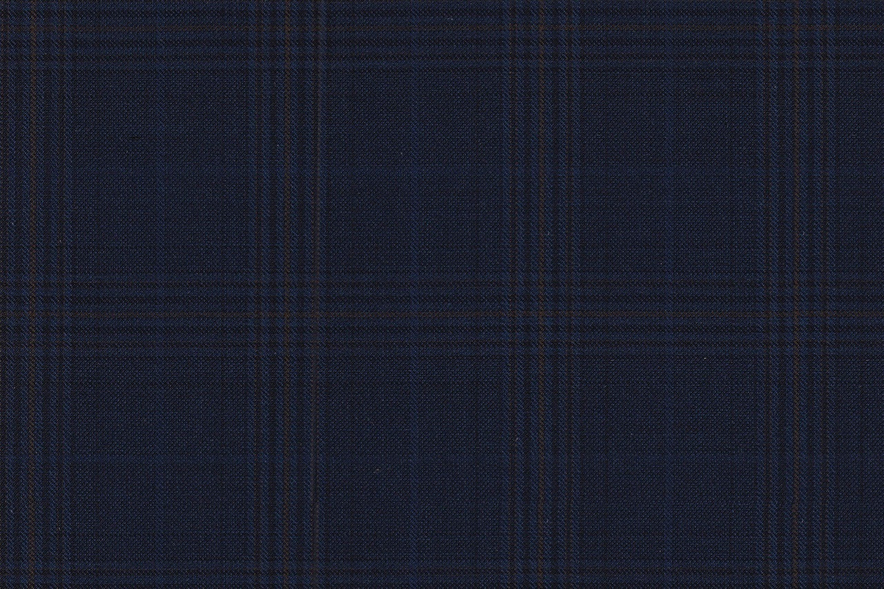 4895/G3-21774 Navy With Brown & Bronze Check Jacket Fabric