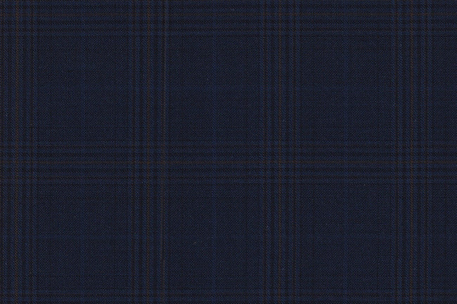 4895/G3-21774 Navy With Brown & Bronze Check Vest Fabric