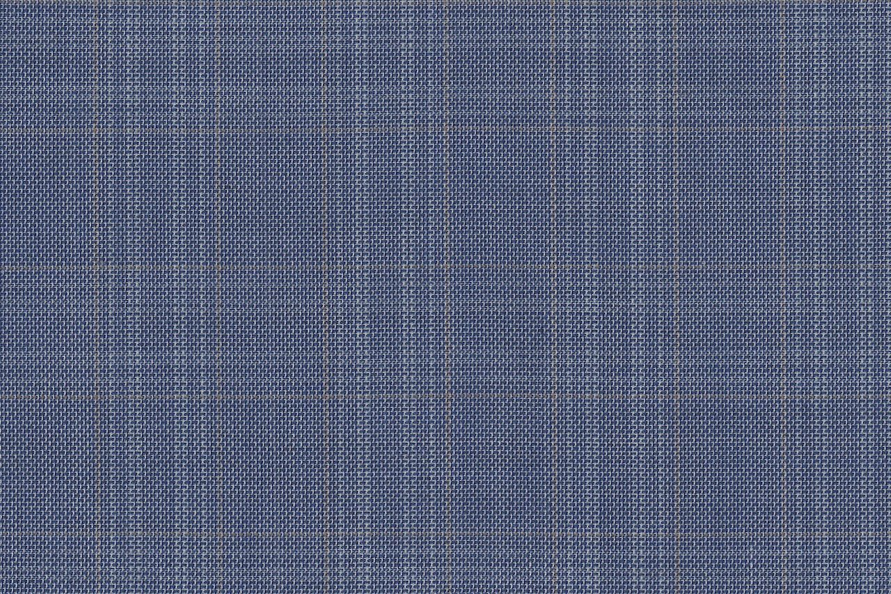 4899/G3-21778 Baby Blue With Tan Check Jacket Fabric