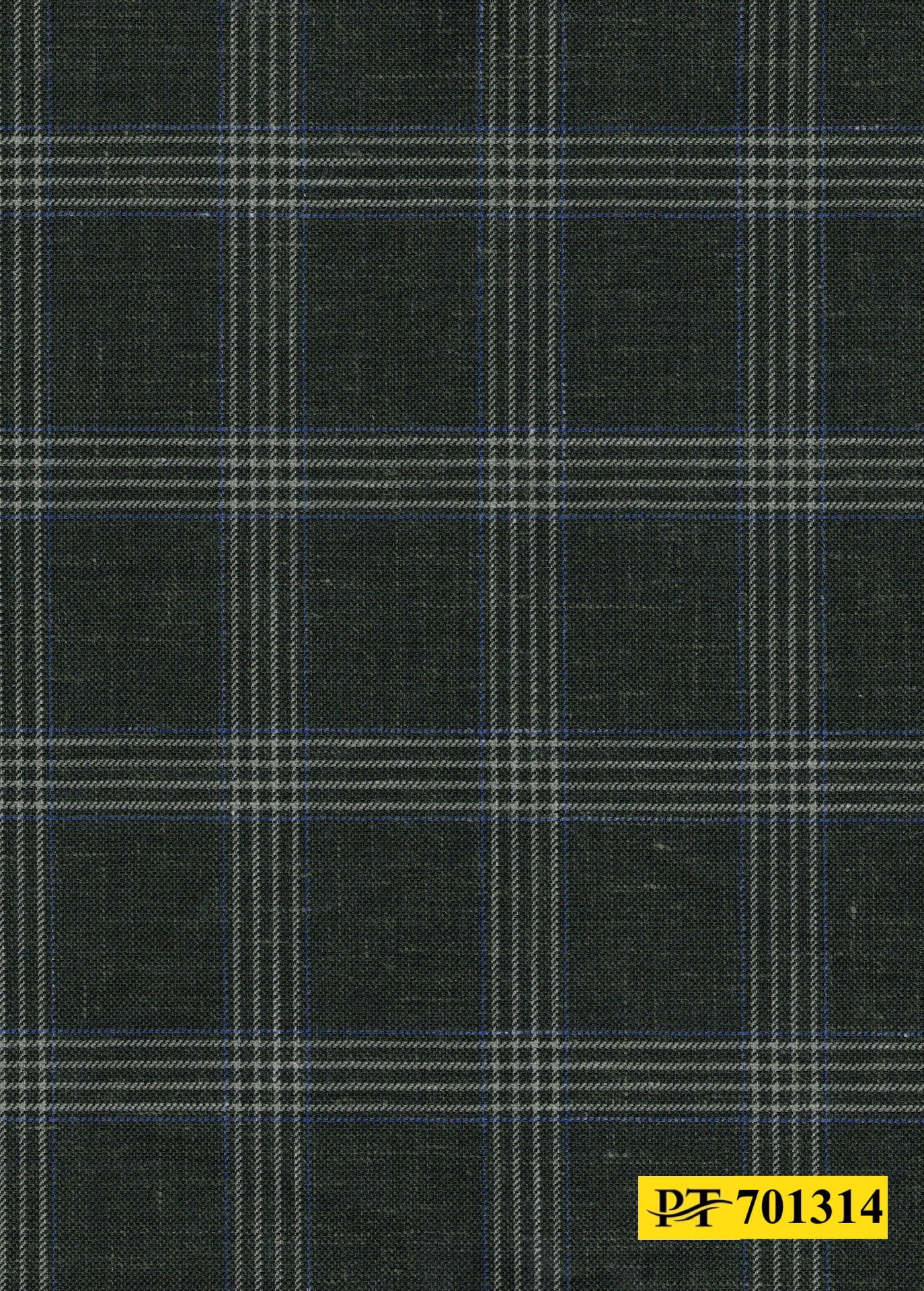 701314/P3-22111 Forest Green With Grey & Blue Check Jacket Fabric