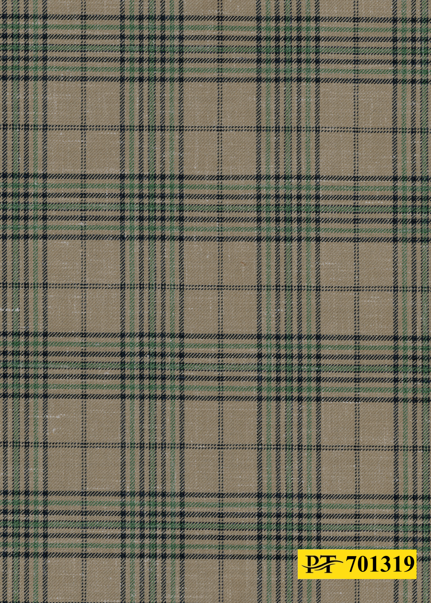 701319/P3-22116 Tan With Navy & Green Check Suit Fabric