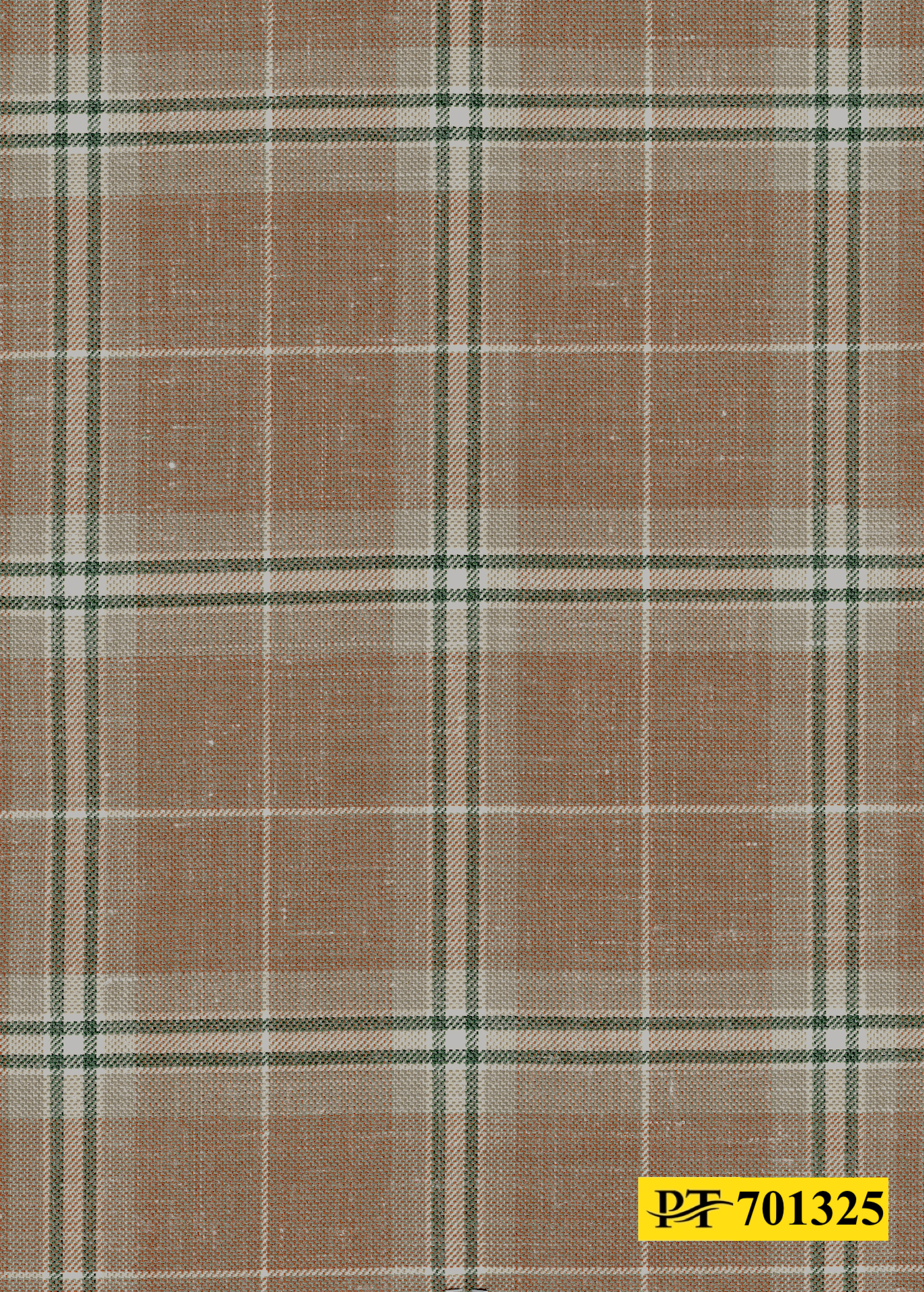 701325/P3-22122 Light Brown With Green & Cream Check Jacket Fabric