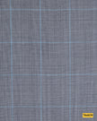 704039/P3-17894 Grey With Electric Blue Check Jacket Fabric