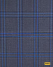 704052/P3-17907 Dark Grey With Blue Check Jacket Fabric
