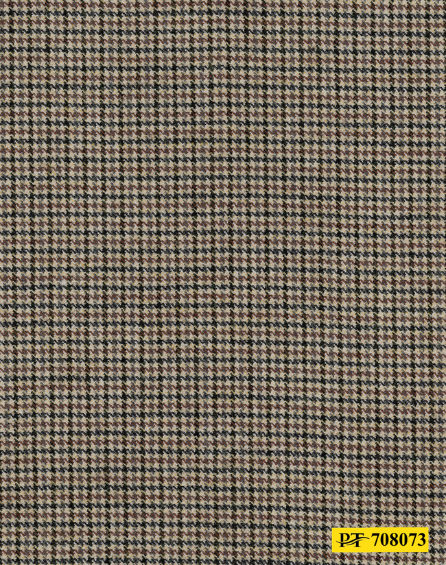 708073/P3-21965 Tan, Black & Brown Houndstooth Pants Fabric