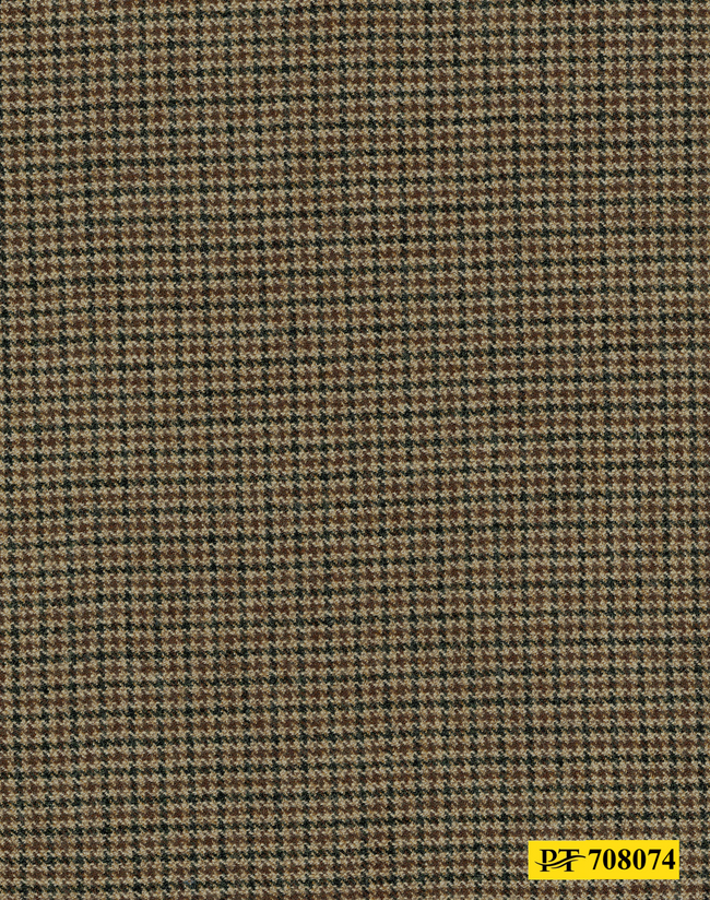 708074/P3-21966 Brown, Black & Tan Houndstooth Pants Fabric