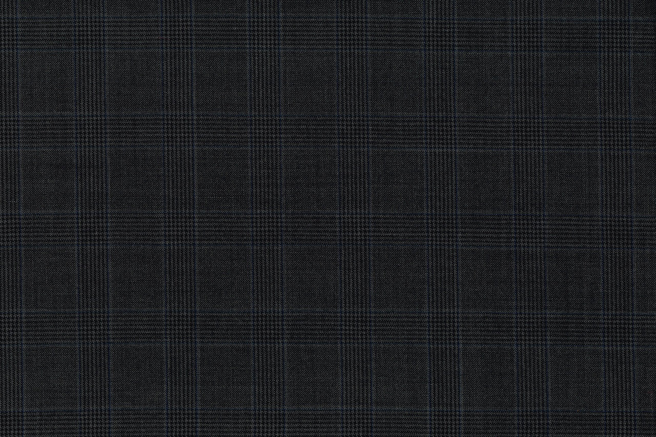 71113-2/10333 Dark Grey Glen Plaid Suit Fabric