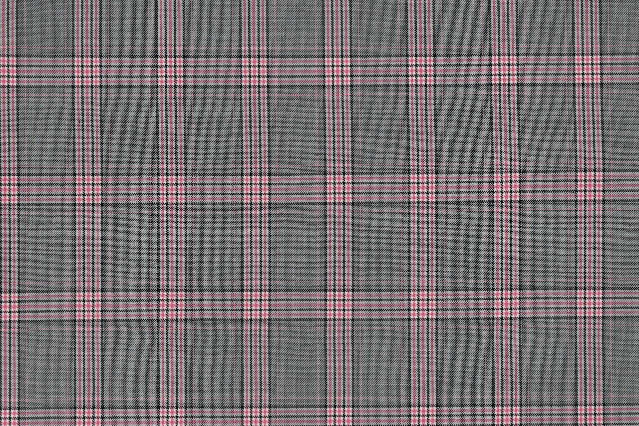 71117-1/10300 Red Plaid Check On Grey Suit Fabric