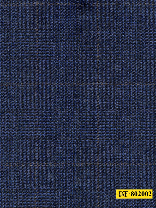 802002/P3-20893 Navy With Blue & Brown Check Vest Fabric