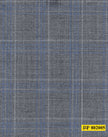 802005/P3-20896 Light Grey With White & Blue Check Pants Fabric