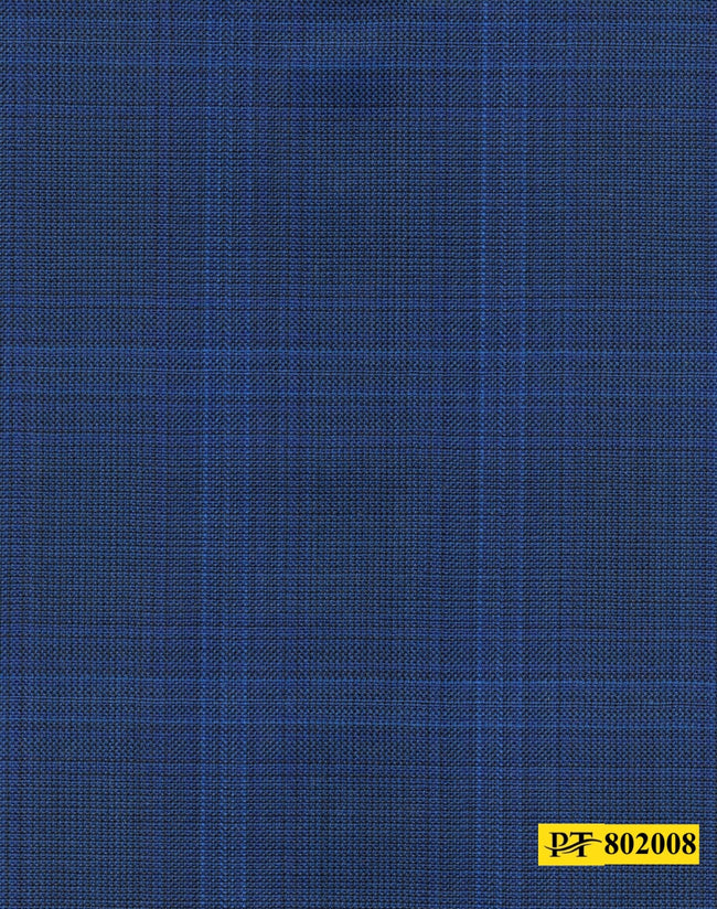 802008/P3-20899 Royal Blue With Light Blue Check Pants Fabric