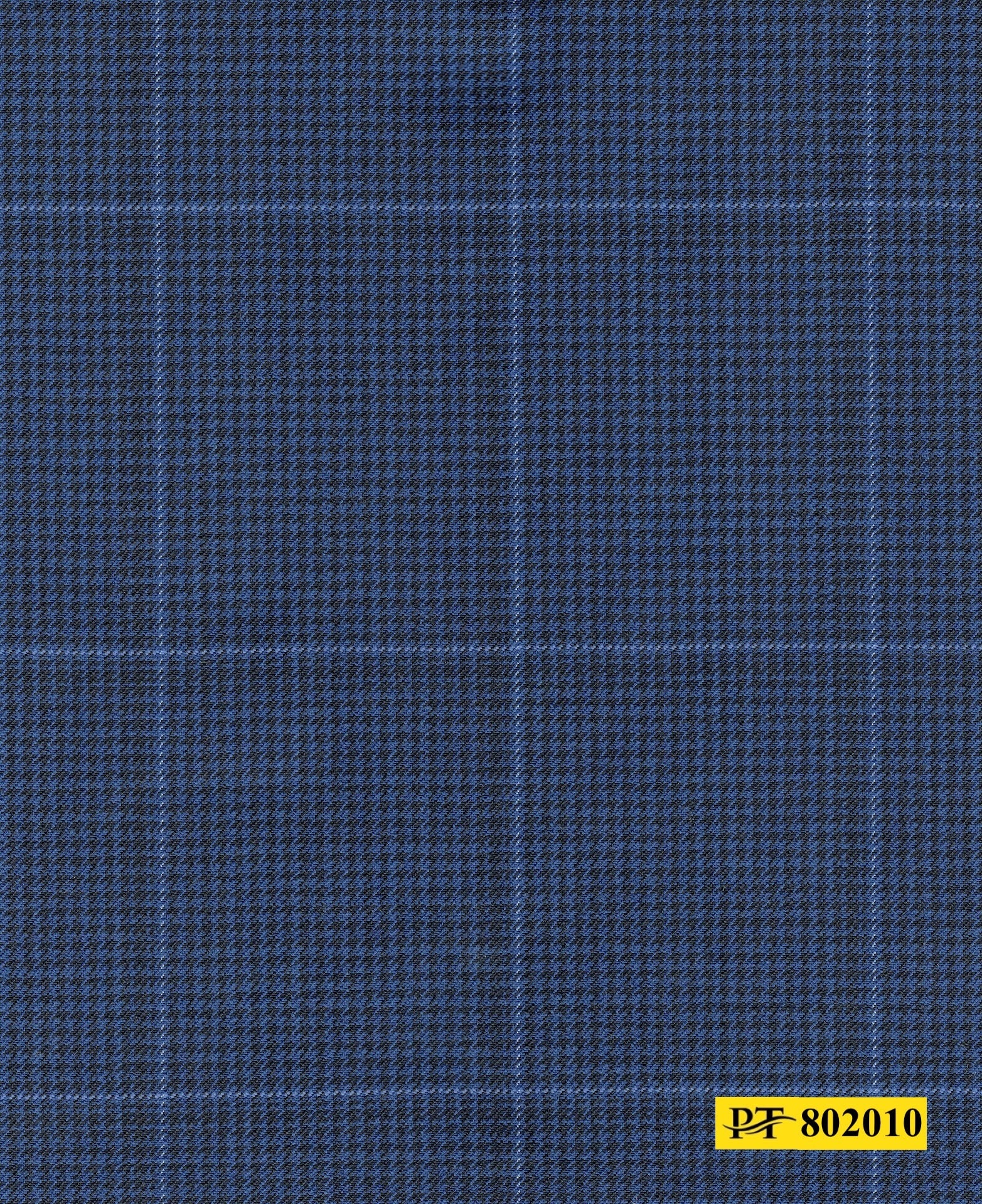 802010/P3-20901 Navy With Black & Light Blue Houndstooth Check Pants Fabric