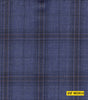 802014/P3-20905 Denim Blue With Navy & Brown Check Pants Fabric