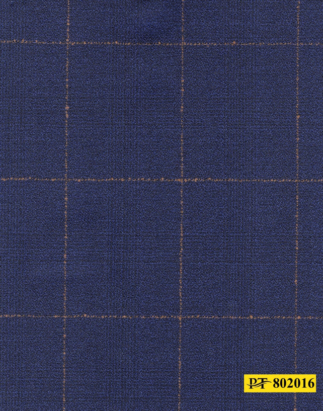 802016/P3-20907 Navy With Bronze Check Vest Fabric