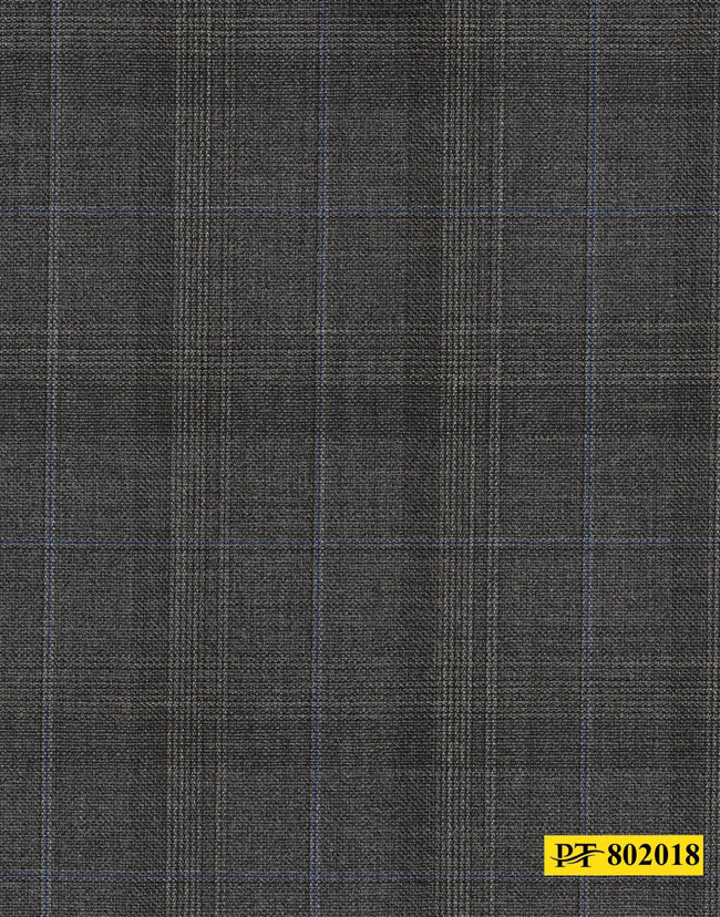 802018/P3-20909 Grey With Silver & Blue Check Vest Fabric