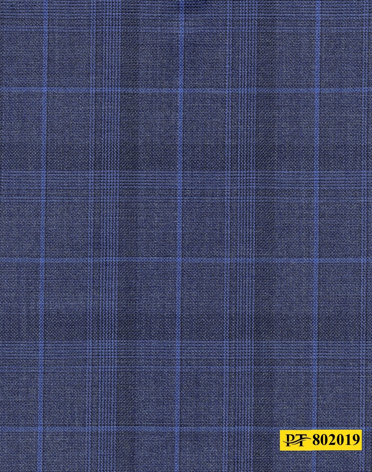 802019/P3-20910 Royal Blue With Light Blue Check Pants Fabric