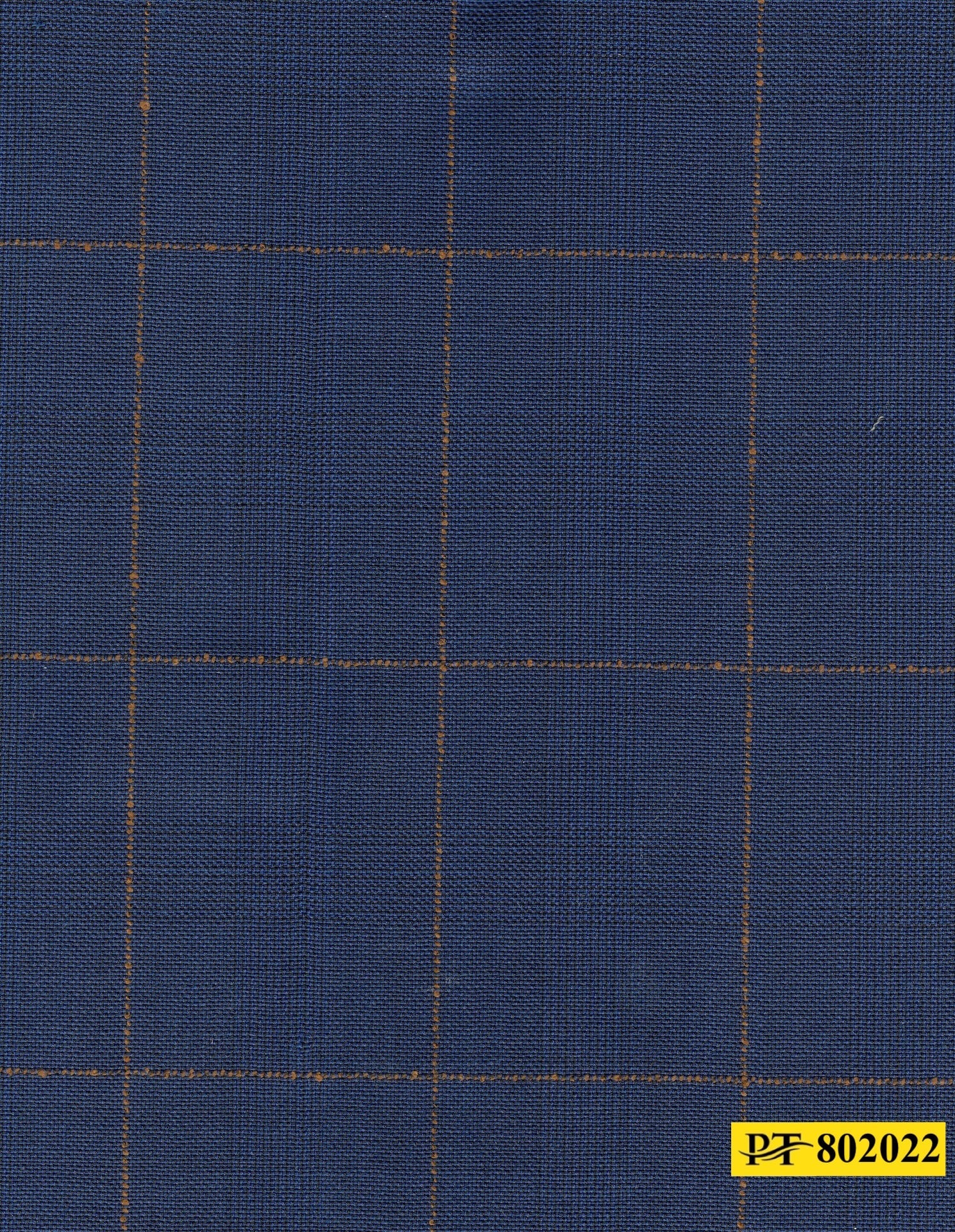 802022/P3-20913 Navy With Bronze Check Vest Fabric