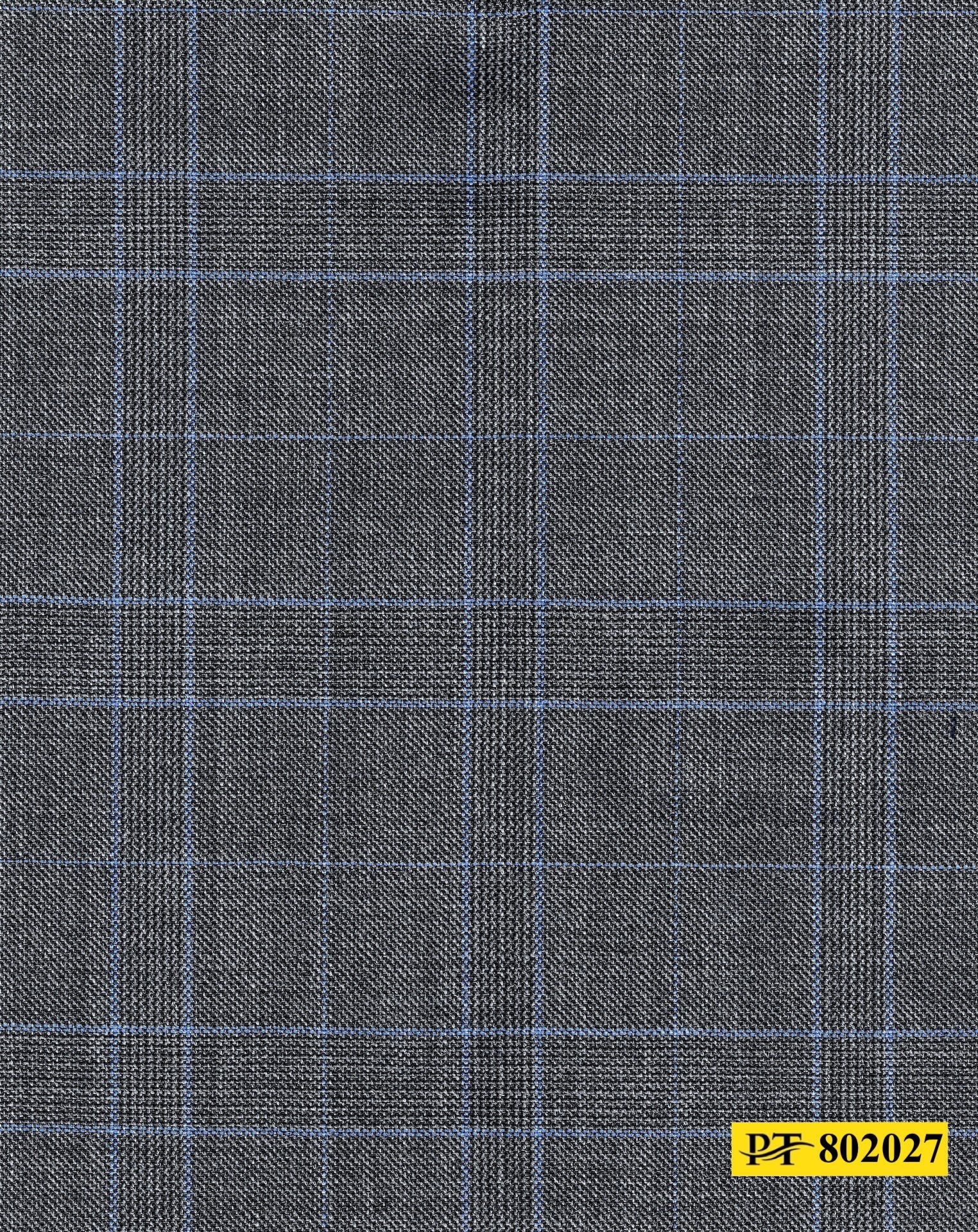 802027/P3-20918 Grey With Light Blue Check Vest Fabric