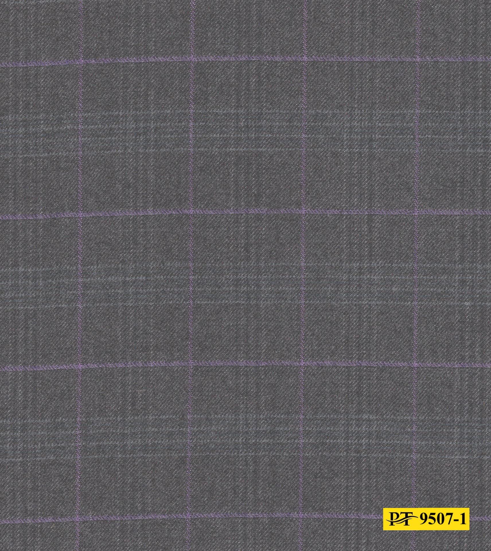 9507-1/P4-18173 Ash Grey With Purple Check Pants Fabric