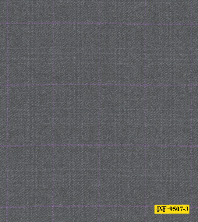 9507-3/P4-18175 Grey With Purple Check Pants Fabric