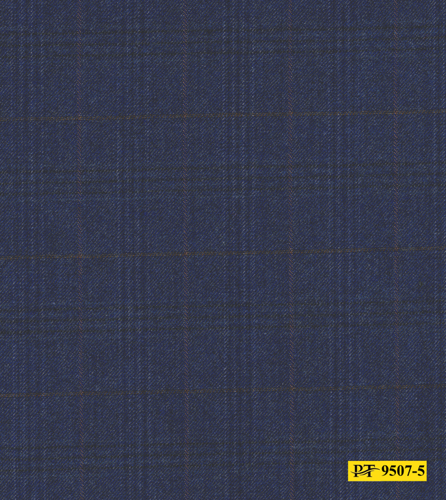 9507-5/P4-18177 Navy With Brown Check Suit Fabric