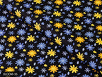 COLOR 36/BLOOM 36 Blue and Yellow Floral Printed Fine Giza Cotton Shirting Fabric