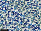 COLOR 4/BLOOM 4 Blue and White Floral Printed Fine Giza Cotton Shirting Fabric