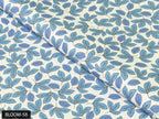 COLOR 58/BLOOM 58 Blue and White Leaf Printed Fine Giza Cotton Shirting Fabric